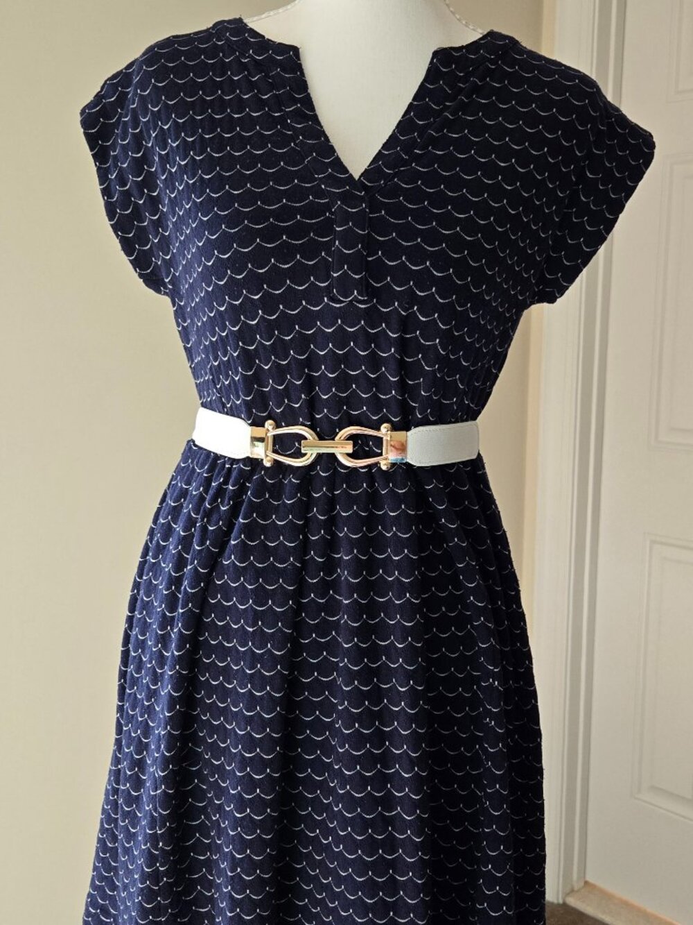 LOFT midnight blue summer knit dress